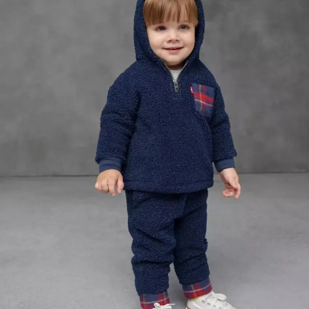 NWT Half Zip Sherpa Pullover and Pants Set Baby 6 months